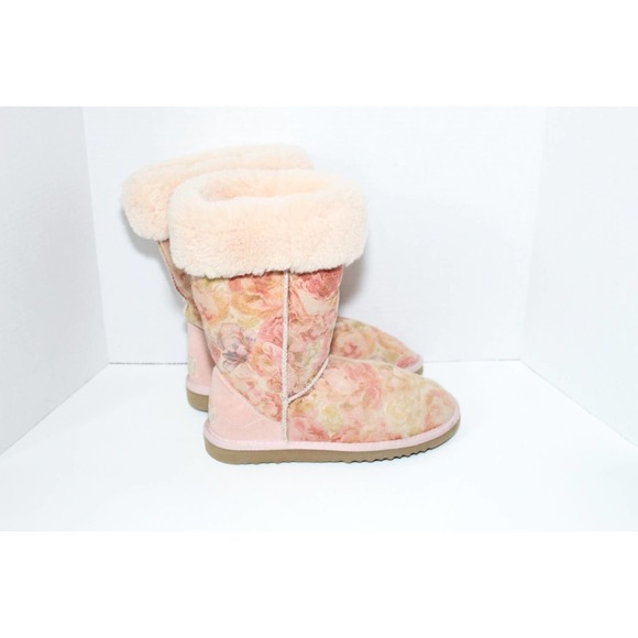 UGG Classic Tall Romantic Floral Leather Suede Sheepskin Lined Boot W 6 H13912 - Picture 7 of 12